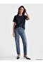 Lcw Grace Navy Blue Embroidered 100% Cotton Women's T-Shirt - 2
