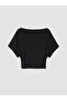 Xside Black Boat Neck Women's T-Shirt - 5