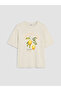 Xside Beige 100% Cotton Oversize Women's T-Shirt - 5