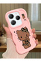 Infinix Hot 40 Pro Compatible Case Camera Protector Pink Silicone Couple Phone Case Kitty Pattern