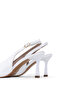 Women's Genuine Leather White Heeled Shoes - 5