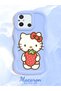 Redmi 11A Compatible Case Camera Protector Blue Silicone Couple Phone Case Kitty Pattern - 2