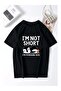 تي شيرت نسائي مطبوع عليه I'M NOT SHORT مقاس كبير