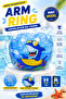 Children's Inflatable Arm Ring Blue Shark Patterned 22 cm |   Pool Sea Swimming Arm Sleeve 3-6 Years 15-30 kg - 2