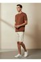 Men Regular Fit Crew Neck Short Sleeve Textured T-shirt - 2