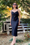 Black Satin Dress with Adjustable Straps - 2Y241001 - 2