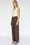 High Waist Pleated Zippered Regular Leg Trousers - 6