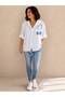 Women's Hooded Sequined Cotton Shirt 44-48 - 3