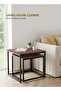 Nesting Square Coffee Table Set of 2 60cm and 50cm Walnut Design Coffee Table Modern Minimalist Side Tables for Small Spaces Living Room - 7
