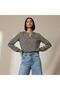 Regular Fit Viscose Mandarin Neck Top with Geometric Print - 6