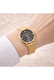 Elegant Women’s Gold Mesh Strap Watch Black Dial Roman Numbers - 3