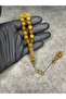 İmamesi Embroidered High End Powder Amber Prayer Beads - 4