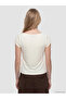 Nevavm Kayık Yaka Modal Blended Women's Crop with Difference - 4