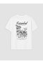 Two Mt Shop Quality Xside White Combed Cotton Printed Loose & Baggy Short Sleeve Women's T-Shirt - 6