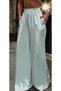 Women's Elastic Waist Casual Wide Leg Satin Trousers