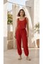 Women's Muslin Textured Crop Tank Top and Cargo Pocket Shalwar Pants Two-Piece Set - 3