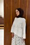 White Poplin Asymmetrical Eliane Blouse with Thin Belt - 4