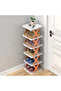 6-Tier Shoe Rack Storage Organizer with Sturdy X-Frame Support Premium PP Shelves, Space-Saving Multi-Layer Shoe Stand for Entryway, Bedroom, Closet & Living Room - 5