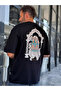 تي شيرت أسود كبير الحجم بنقوش عرقية من Black Era SW-5161 - 4