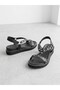 884032 Genuine Leather Trok Detail 5cm Padded Sole Sandals Shoes for Women - 3