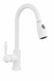 White Luxury Spiral Kitchen Faucet Matte White Sink Faucet with Extendable Head White Faucet - 2