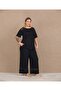 Black Relax Ribbed Lace Women's Pajama Set - Standard and Plus Size