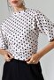 Women's Micro Digital Polka Dot Blouse - 4