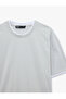 Cotton Short Sleeve Fabric Detailed Crew Neck Oversize T-Shirt - 3