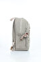 Vital Series Beige Crinkle Waterproof Fabric Stylish Daily Backpack with Plush Keychain - 4