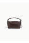 Wrinkled Textured Brown Shk333 Metal Troc, Zipper, Chain Strap, Mini Hand, Arm and Shoulder Bag - 3