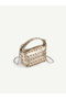 Gold Shk333 Metal Chain, Zipper, Chain Strap, Mini Handbag, Arm and Shoulder Bag - 2