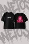 Doja Cat_7 Design Printed Oversize Crew Neck T-Shirt Black