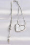 316L Steel Chain Silver Color Marble Patterned Heart Necklace - 2