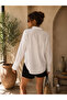 Women's White Brooched Shirt - 5