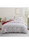 Hafaa Double Duvet Set Soft Printed Bedding Set Brushed Microfiber Duvet Cover with Pillowcases (Red and White Dotted 200x200 CM) - 2