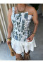 Premium Trend Scalloped Linen Ruffle Mini Skirt - 3