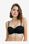Women Lotus Black Strapless Wired Bra