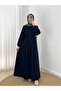 Maruna Poplin Pleated Button Dress-Na2404 Black