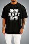 Oversize N - Navy Chest Printed Unisex T-Shirt