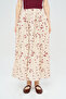 Women's Floral and Leaf Embroidered Sequined Maxi Skirt