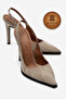 Genuine Leather Beige Suede Pointed Toe Flat Sole Stiletto High Heel Shoes Vardola