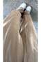 Beige Shiny Satin Trousers with White Detail at the Waist - 3