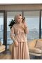 7462 طقم بروش روباى مخيط باللون البيج