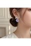 Bowknot Heart Steel Earrings |   Anti-Tarnish Gold Plated Purple Color - 5