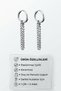 Unisex Silver Color Steel Hoop Earrings Chain Dangle Earrings