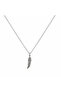 316L Stainless Steel Feather Pendant Exquisite Minimal Design Unisex Gift Necklace - 2