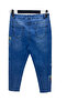Plus Size Zippered Denim Women's Trousers - 2