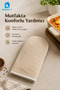 Heat Resistant Oven Glove Thick Fabric Tray Holder Beige - 2