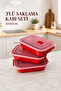 3-Piece 1300 ml Microwave Safe Storage Container Set with Steam Release Lid, Bpa Free - 3