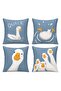 Fun Geese Patterned 4-Piece Children's and Baby Pillowcase Set - 3